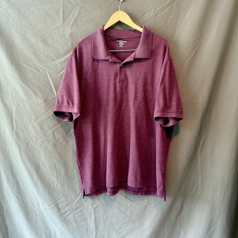 Saddlebred Big & Tall Comfort Flex Polo Shirt 2XLT Burgundy Merlot